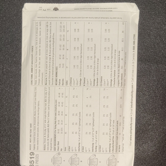 Simplicity: Sewing Pattern Uncut 3519 - Picture 2 of 3